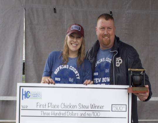 Kristen Richmond and Charlie Usry, sponsored by Discount Wheel and Tire, won first place in the chicken stew contest.