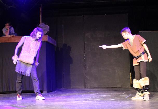 Atreyu and Gmork the werewolf (Garrett McGraw) face off for the final fight to the death.