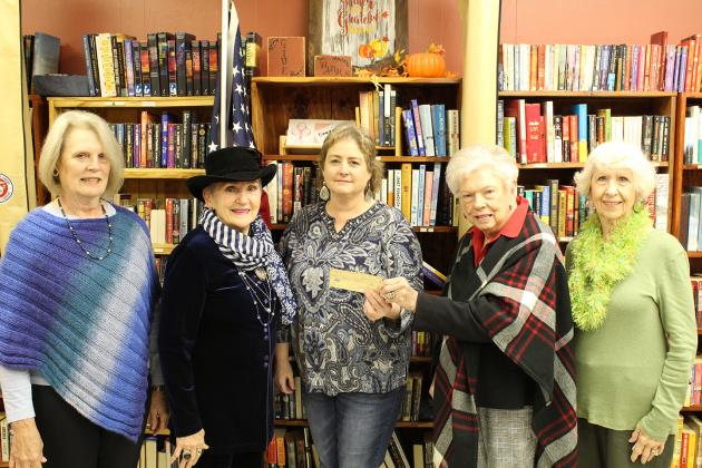 The Waverly Club donated $3,000 to the Sulphur Springs Senior Citizens Building Fund and presented the check to Executive Director Karon Weatherman (center) Wednesday morning. From left are Debra DeGroff, Betty Holden, Weatherman, JoAnn Johnson and Deanna Hasten. Staff photo by Todd Kleiboer
