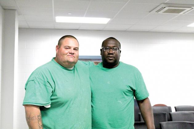 Robert Stephens (aka “Big ‘Un”, left) and Melroy Givens met in jail in 2016 and have become brothers since. Both men say the other is a positive influence. Staff photo by Tammy Vinson
