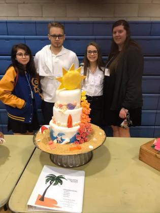 Culinary Arts students at Sulphur Springs High School (from left) Lina Pacheco, junior; Michael Mercer, senior; Andrea Munoz, junior; and Ellie Thompson, senior competed at SkillsUSA in Waco last weekend to place first. They advanced to state-level competition.