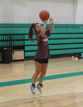 Lauren Bullard gets in some shots from behind the 3-point line Tuesday. Bullard is returning for her senior season as one of the leaders on the Lady Hornets roster. The Lady Hornets earned a playoff bid last year and will be returning all of their starters from a season ago.