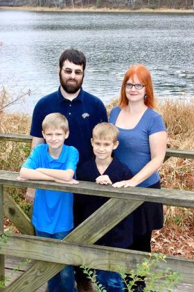 Tony Smith (upper left) is the new assistant complex supervisor at Cooper Lake State Park. He and his wife and two children come from Daingerfield, where he was the office manager and volunteer coordinator at Daingerfield State Park for four-and-a-half years. Courtesy/Cooper Lake State Park
