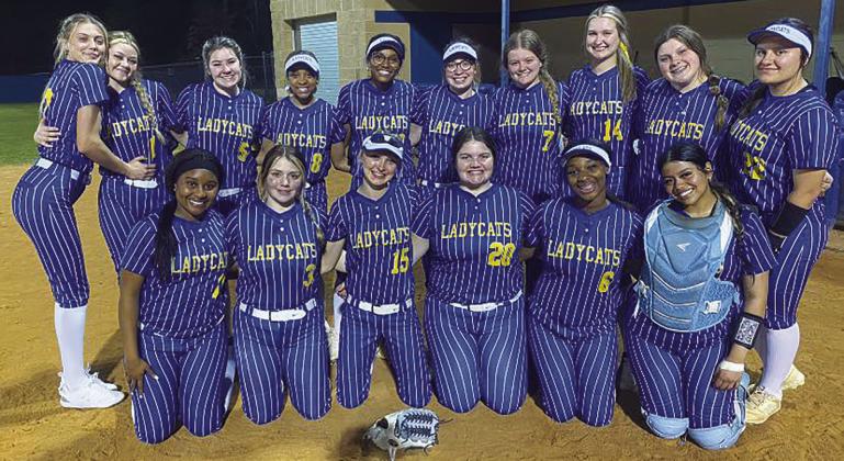 TEAM EFFORT — The Sulphur Springs Lady Wildcats won four of five games at the Mount Pleasant Tournament this past weekend, putting them at 11-1 on the season. Team members are - Front row, left to right: Niya Yancy, Dottie Smith, Emerson Thompson, Reese Ragan, KK Montgomery, and Anahi Velasquez. Back row, left to right: Crimson Bryant, Katie Johns, Abbey Goldsmith, Jadyn Harper, Tia Nash, Kinley Friddle, Bayler Boatman, Karis McGary, Gracie Adair, and Emily Adamson. Submitted Photo