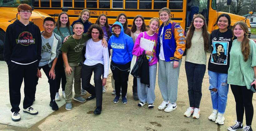 BAND STANDOUTS — Members of the All-Region band from Sulphur Springs are from left, Levi Caton, Justin Chen, Lauren Maynard, Mika Petty, Caroline Prickette, Anthony Small, Catherine Starzyk, Hannah Hughes, Sadie Barnett, Kate Hurley, Lucy McKenzie, Aubrey Williams, Kami White, Valeria Garcia, Laney Bankston. Submitted photo