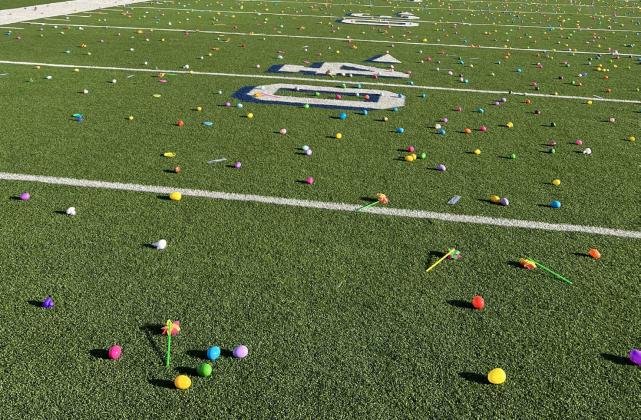 The Sulphur Springs High School Key Club hosted an Easter party and egg hunt at Gerald Prim Stadium (above) Thursday, March 28. Photo by Taylor Page