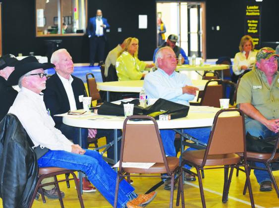 RECENT MEETING — Hopkins County Judge Robert Newsom and Commissioners Mickey Barker, Greg Anglin, Wade Bartley and Joe Price were in attendance Thursday at the annual continuing education District 4 conference. Staff photo by Don Wallace