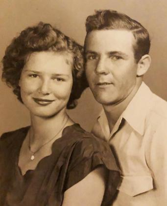 Gene and Mary Beadles in 1949 when they were married in Sulphur Springs.