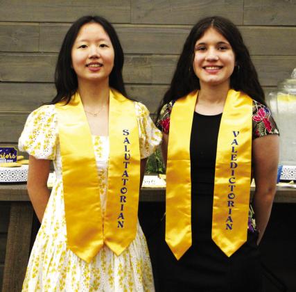 Sulphur Springs High School announced Asia Chen as salutatorian and Alexis Villarino as valedictorian of the Sulphur Springs High School Senior Class of 2024. Villarino will attend Texas A&amp;M University as a third generation Aggie, while Chen is considering MIT or Stanford. Staff photo by Tammy Vinson