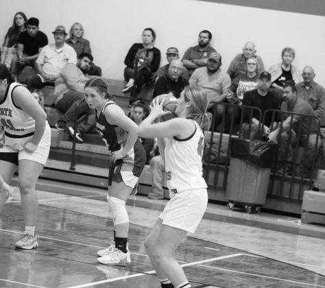 FREE POINTS — Hadlee Hrabal (00) shoots a free throw during recent home action. Hrabal was the Lady Panthers' leading scorer with 12 points in their 33-28 win over Campbell last week, adding six rebounds and two steals. Photo by DJ Spencer