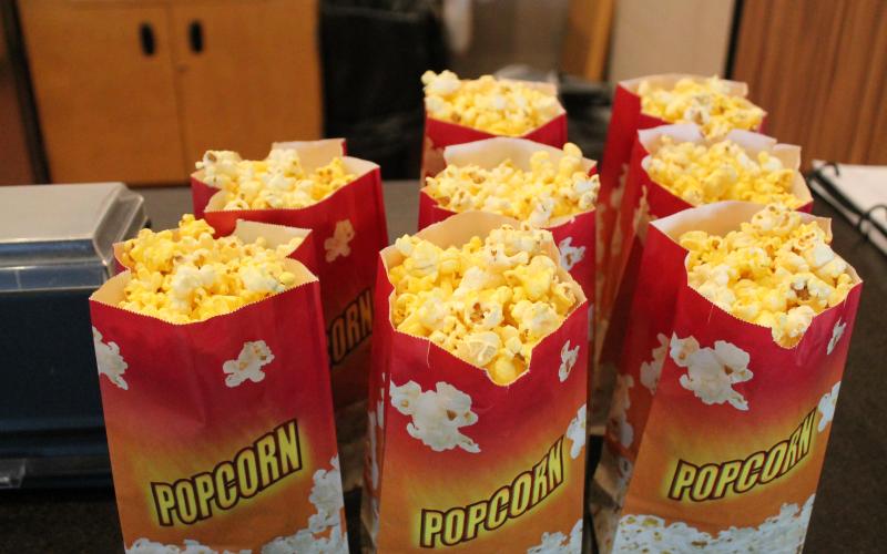 Warm popcorn