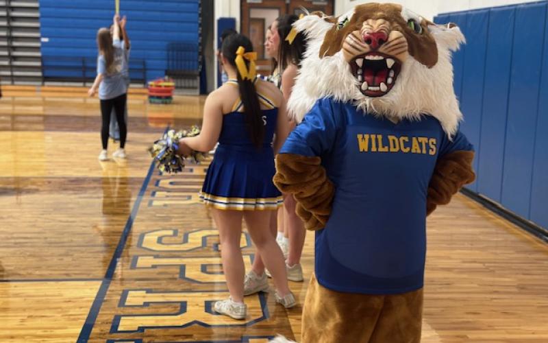 Wally the Wildcat helped keep spirits high!