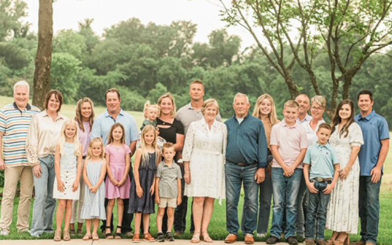 Simon and Prina Van Der Jagt with children and grandchildren. The Van Der Jagts emigrated from Holland to Texas in 1997 and purchased a dairy near Greenpond in Hopkins County. The fourth dairy the family now owns was purchased in 2024. They also employ teams of milk hands whom they appreciate. The Van der Jagt family will serve as parade marshals.