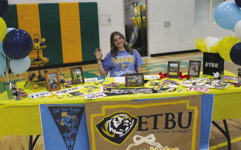 Audrey Yates signed a national letter of intent to run cross country and track at East Texas Baptist University in Marshall. Yates has enjoyed a stellar running career at Miller Grove. Throughout high school, she was a three-time Regional Qualifier and one-time State Qualifier in cross country and three-time Regional Qualifier in track and field.