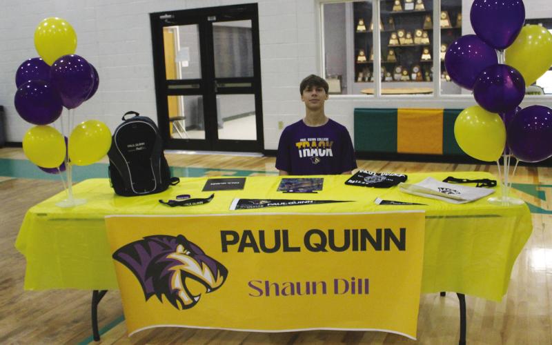 Shaun Dill signed a national letter of intent to run track at Paul Quinn College in Dallas. Dill only ran for track for Miller Grove for two years, but enjoyed two strong seasons as a runner. As a junior, he qualified for Regionals in the 800-meter run. During his senior year, he was on the Hornets’ cross country team that finished third at the State meet, and also qualified for Area in the 800, 1,600 and 3,200-meter runs in track. Staff Photos by Lexi DeLaRosa
