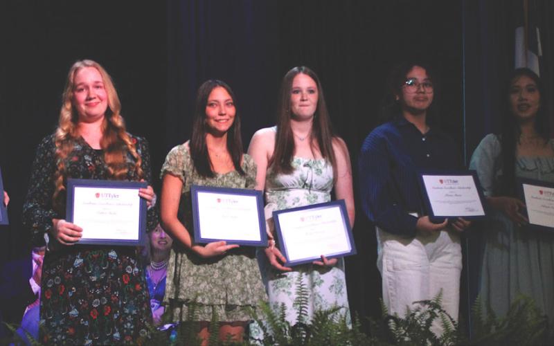 The University of Texas at Tyler granted the following students an Academic Excellence Scholarship:s to Lynleigh Walden, Esther Steele, Skyla Smith, Talon Pierson, Karen Mares, Adriana Enriquez and Ashton Cotten.
