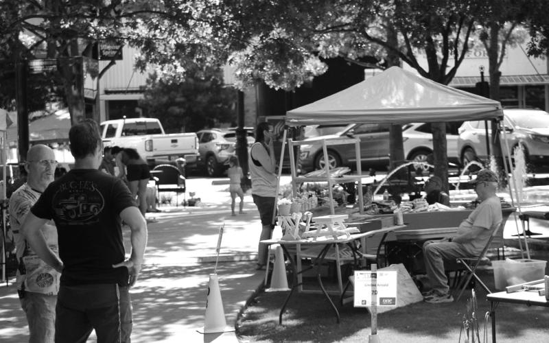 The annual Celebration Market took place Saturday, May 16. Local vendors lined sidewalks of Celebration Plaza in downtown Sulphur Springs. Participants could enjoy food, art, music and local artisan goods during Celebration Market, which continues each Saturday through the summer. Staff photo by Lexi Delarosa