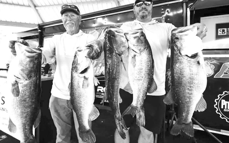 Recent tournament weights and verified trophy bass submissions are among the components Bassmaster evaluates when putting together its annual list of America’s Top 100 bass lakes. Tommy Martin (left) and his son, Blake, reeled in these whoppers while competing in the “The Grand Slam” event on Sam Rayburn earlier this year. ‘Rayburn is ranked No. 7 among the Central Region’s Top 25. Seven other Texas lakes made the list. Courtesy Photo/Brandon Belt Fishing