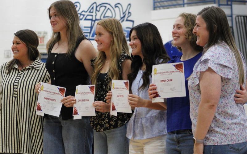The Sulphur Bluff Little Dribblers Scholarship was presented to Emerson Fite, Zaylee Peyton, Ana Servin and Emma Car.