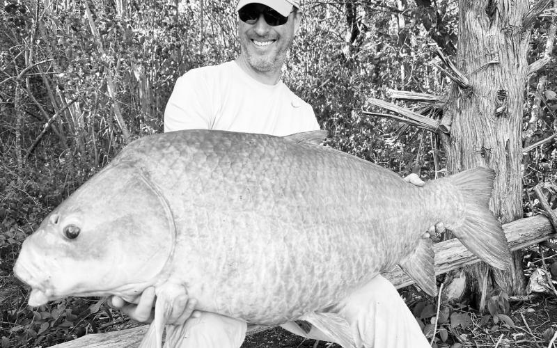 In early October, Art Weston caught and released this 68-pound smallmouth buffalo at Walter B. Long reservoir near Austin. This is a pending IGFA 80-pound line class record. Courtesy Photos/ArtWeston
