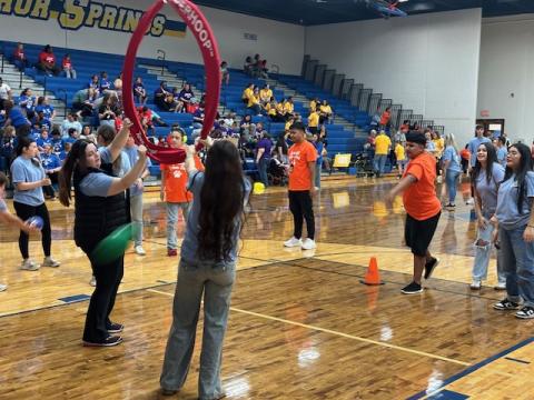 Key Club members and SSHS sponsors assist in Special Games Day on March 4.