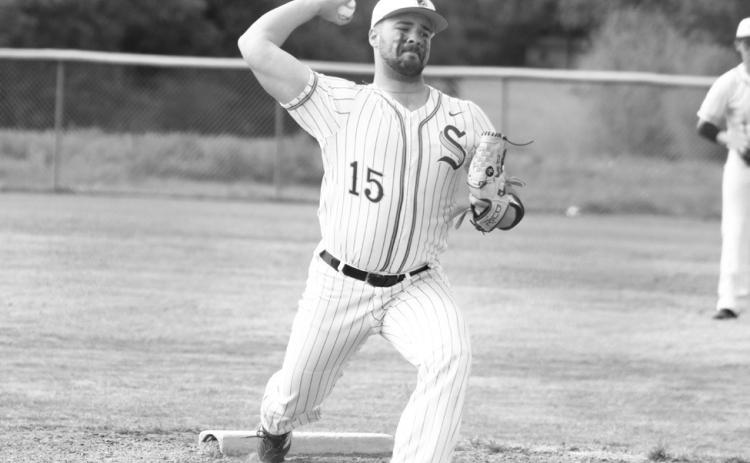 Bryce Mobley (15) delivers a pitch during a game against Bland this past season. Mobley earned District 12-1A Pitcher of the Year and First-Team All-District honors for his efforts on the diamond during his senior season.